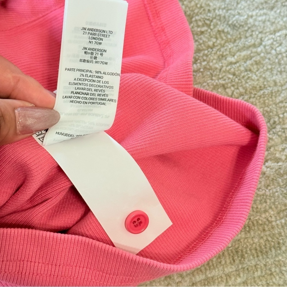 Jw Anderson Logo Embroidered Knit Top In Bubblegum Size: Large - Picture 8 of 10